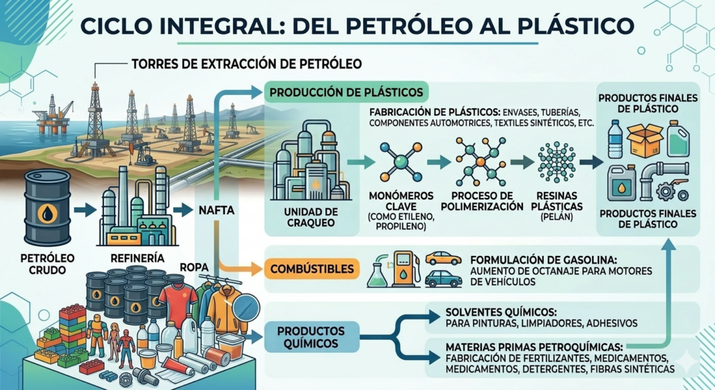 Infografía: Usos de la NAFTA Generate by Gemini.